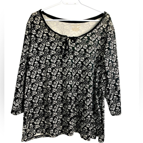 Carroll Reed 100% Cotton Medium Weight Tunic w 3/4 Sleeves Front Tie - Picture 1 of 8